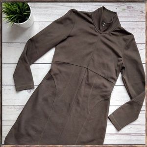 ATHLETA Cassidy Half Zip Ponte Dress, Brown, SP